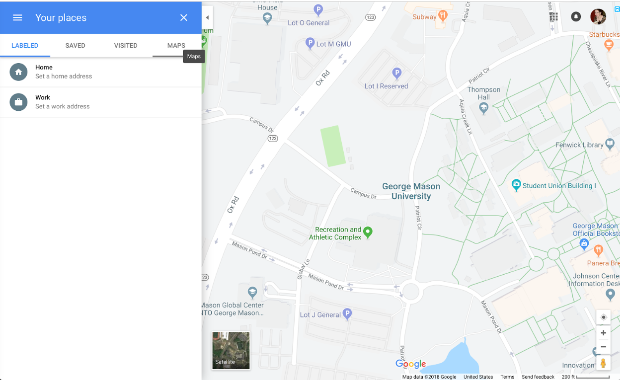 view of maps in Google Maps