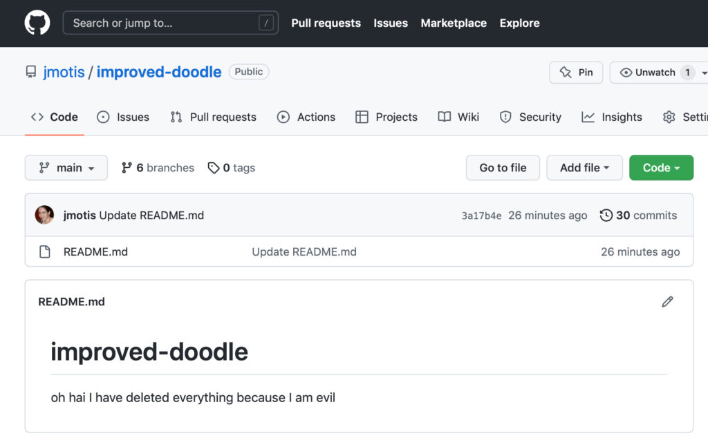 screenshot of GitHub.com repository page